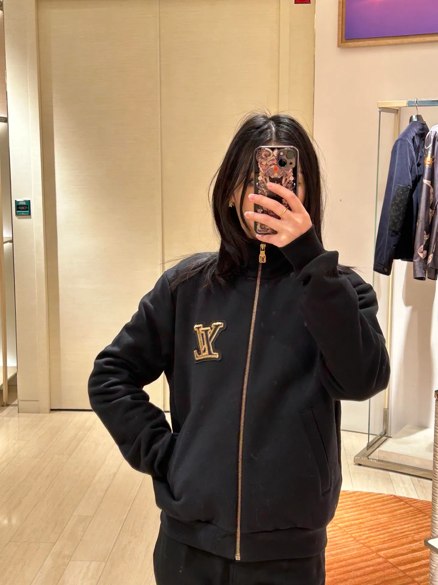 Louis Vuitton/Louis Vuitton Gold sequin logo embroidered jacket jacket